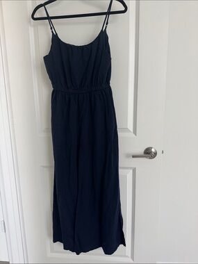 Haute Hippie Navy Spaghetti-Strap Maxi Jumpsuit
